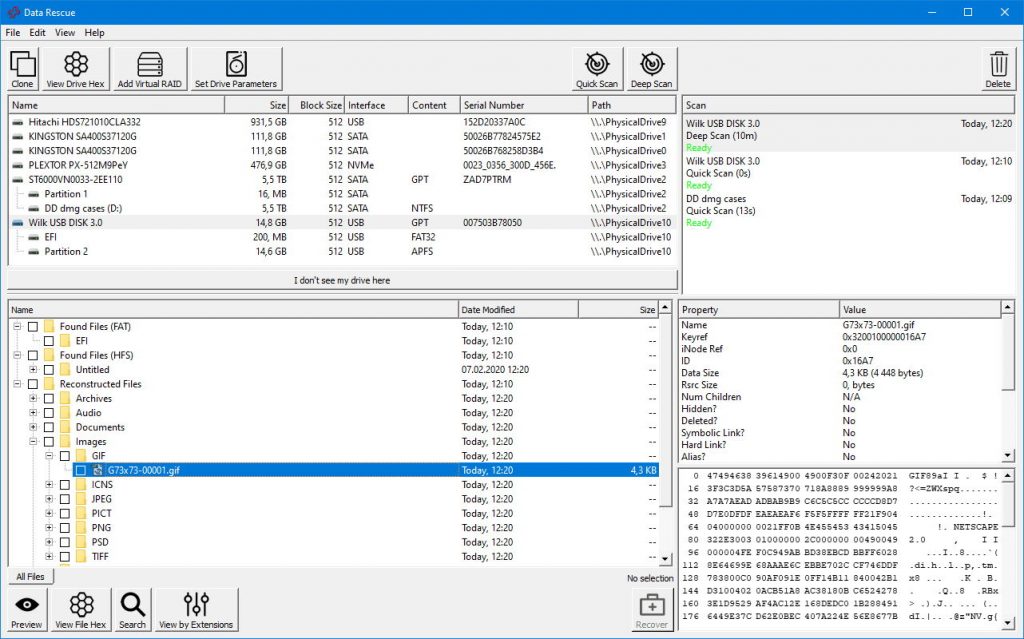 data rescue 6 interface
