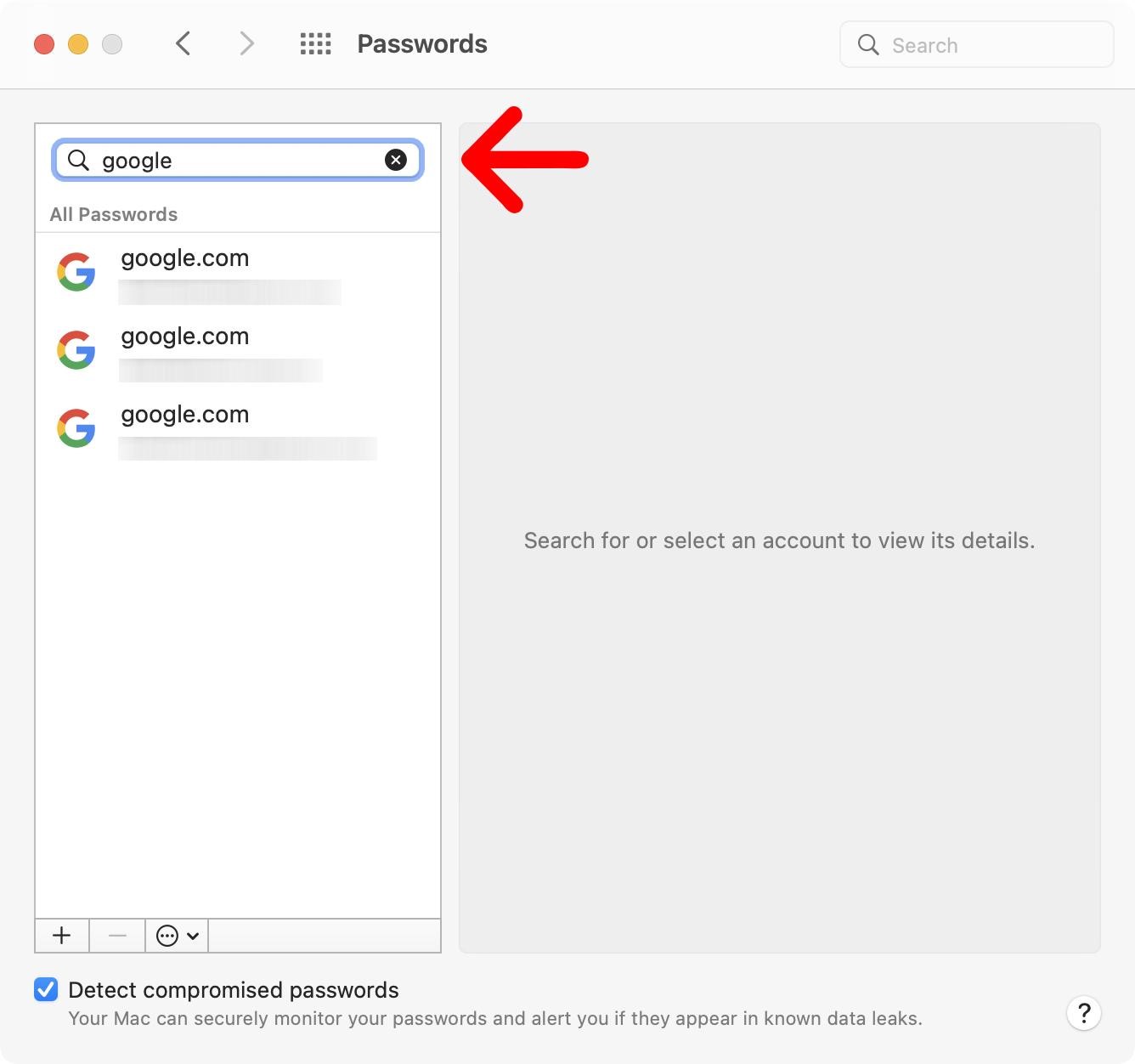 how to find password on macOS monterey step5